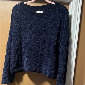 LC Lauren Conrad Blue Crew Neck Sweater Cozy Textured Design